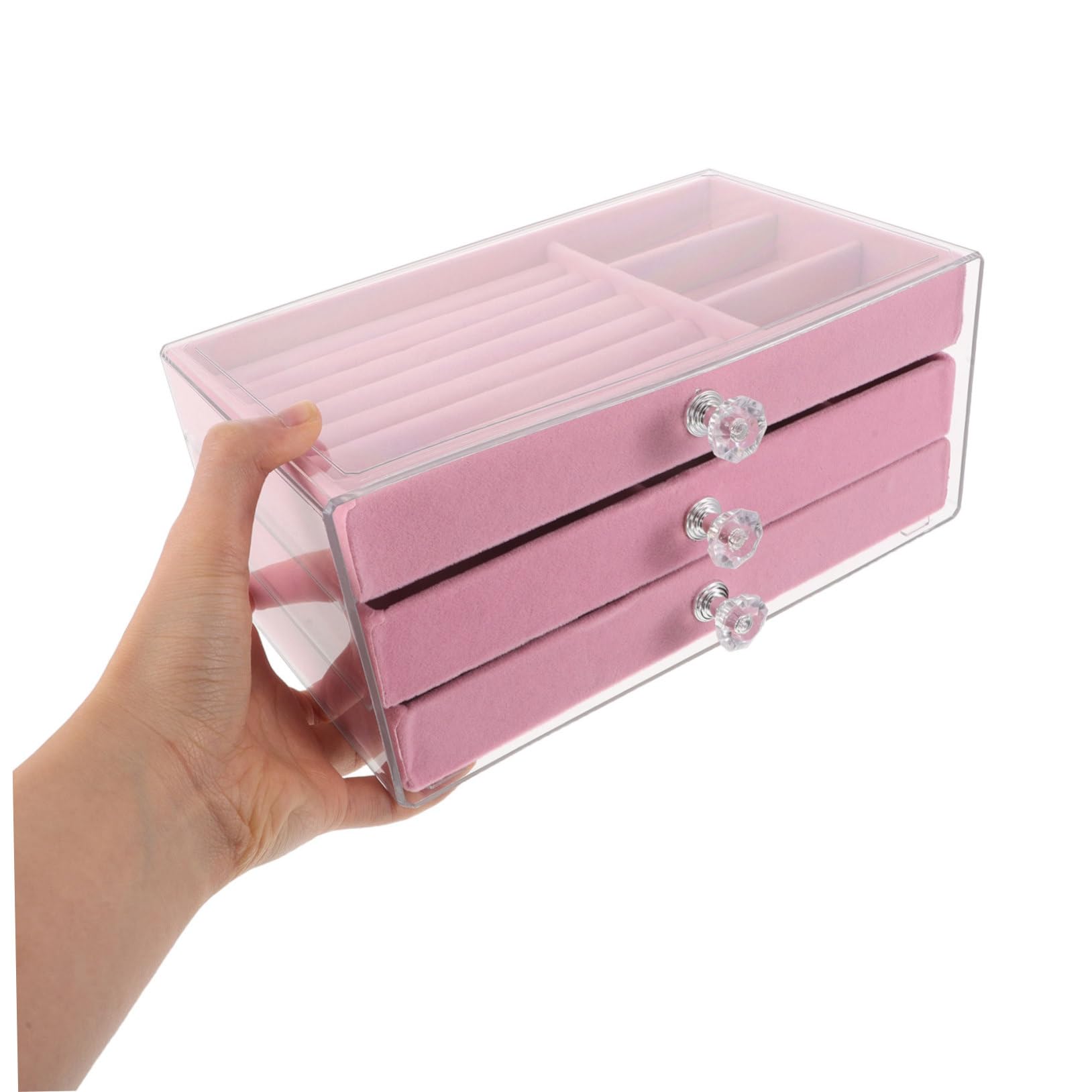 Gatuida Scatola con Trasparente Organizer Strati con per Collane e Design Pratico per Casa e Rosa