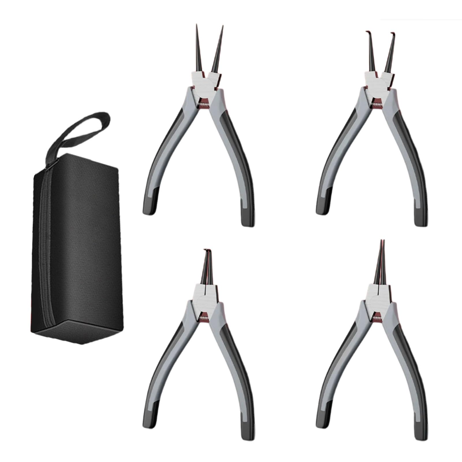 Msioytog Comprehensive Pliers Set, 4Pieces For Rings Operations, Diyer Enthusiasts & Professional With Ergonomic Handle Retaining Rings Pliers