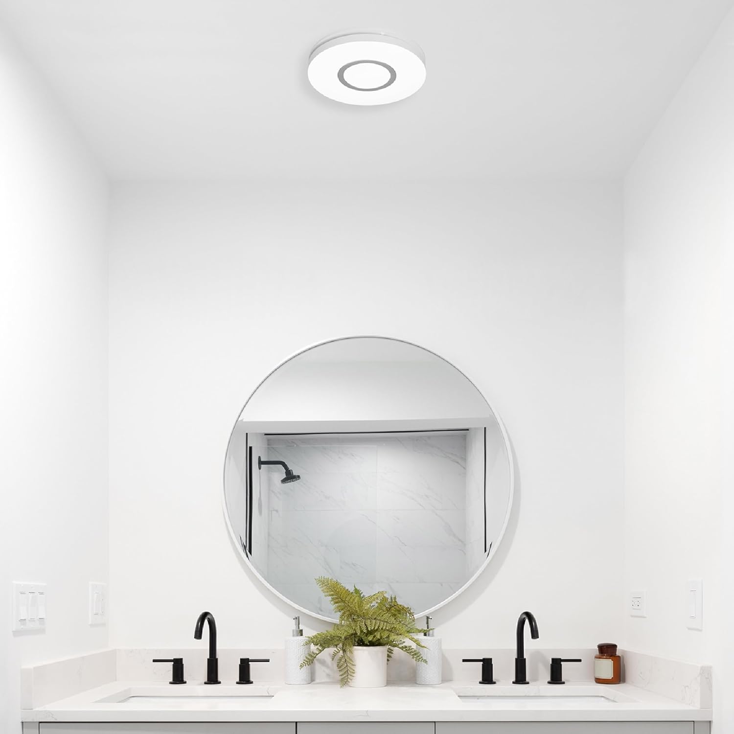 Homewerks 7141-80-RGB Bathroom Fan with Light LED Color Changing and Dimmable, SmartVent Humidity Sensing Ventilation Fan with Remote, 80 CFM 1.0 Sones 10 61E9URL4pqL. AC SL1500