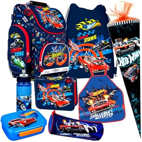 HOT Wheels Cars Autos 8 Teile Schulranzen RANZEN SCHULTÜTE TORNISTER Tasche Set mit Sticker von Kids4shop Cover