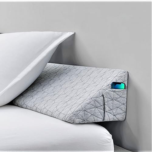 DECMAY Almohada de cuña de cama tamaño King para cabecero, relleno de espacio de camacolchón, almohada de cuña de cabecero, cuña de almohada