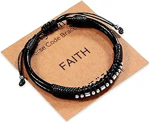 Inspirational Gifts for Men Morse Code Bracelets Mens Bracelets Graduation Gifts for Him Fathers Day Adjustable Leather Bracelet Motivational Birthday Annivesary Jewelry Stocking Stuffers for Men