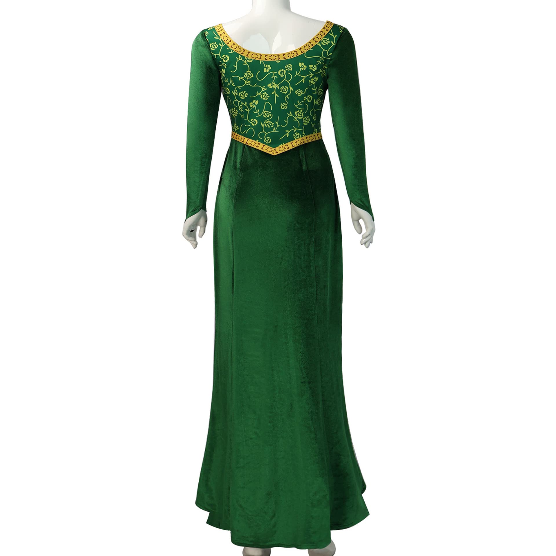 Vestito da principessa in velluto verde, per cosplay, travestimento di Halloween, da donna