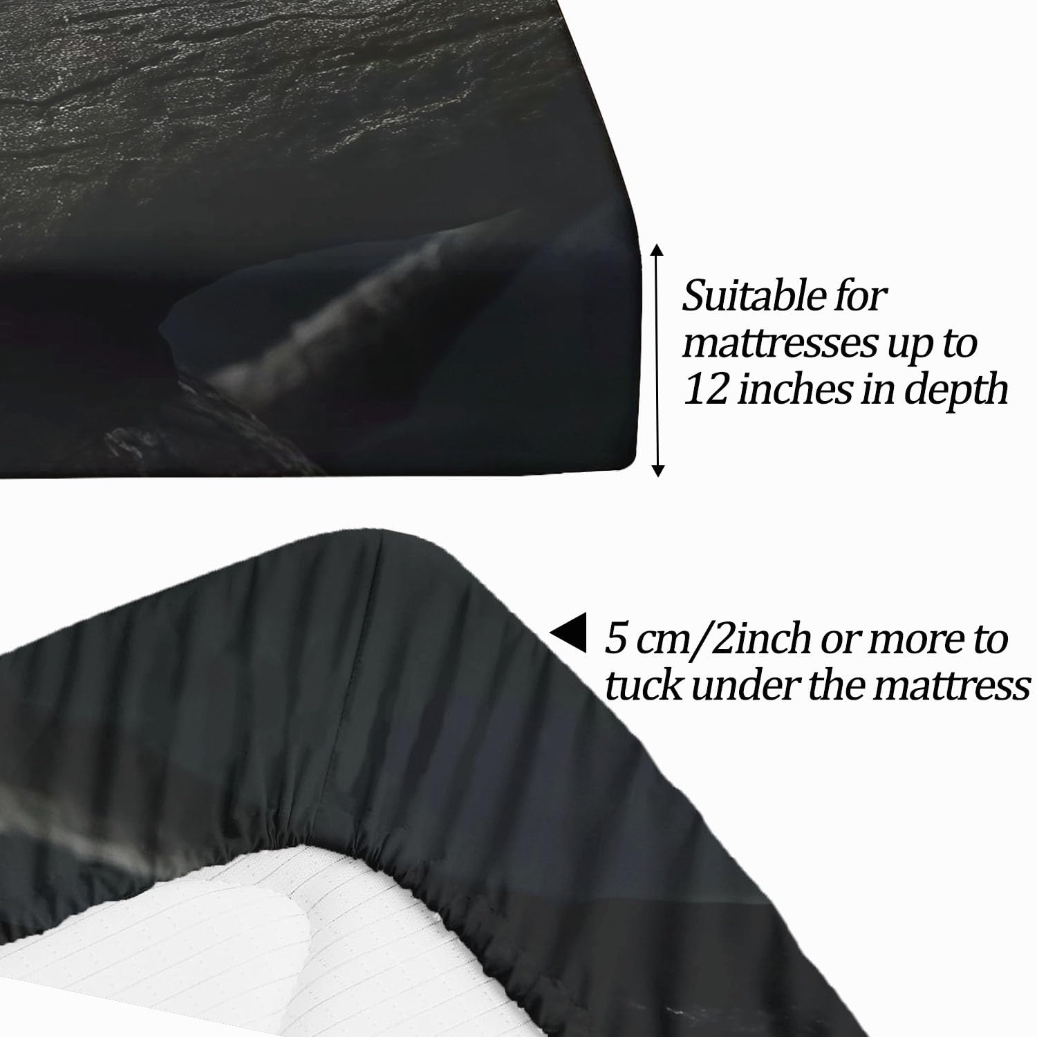 Lenzuolo con Angoli 160 x 200 cm - Locandina del Film Leopardo Animale della Giungla Morbida in Microfibra Spazzolata Lenzuolo con Angoli Nero per Bambini Adolescenti Adulti biancheria da letto