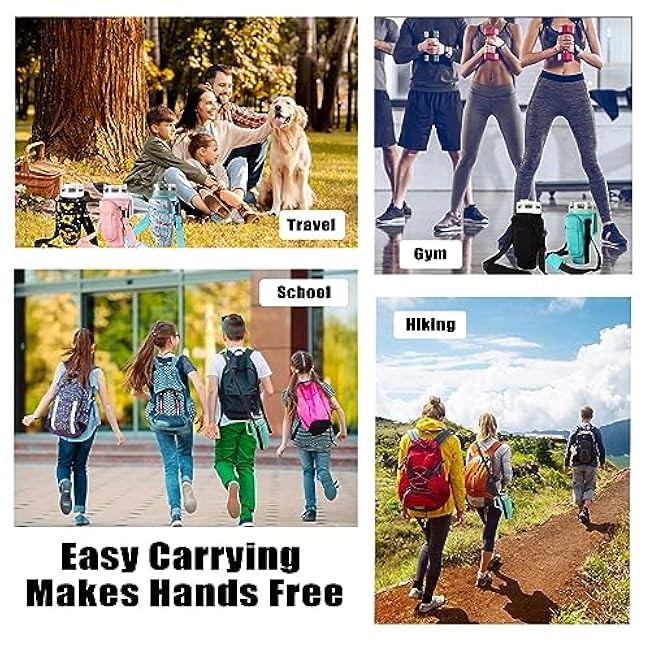 LMYUHONG Water Bottle Carrier Bag Holder for Stanley with Strap Pouch, fits for Quencher Adventure 40oz,H2.0 Stanley Cup Accessories,Bottle Pouch for Hiking Travelling Camping Climbing,Green