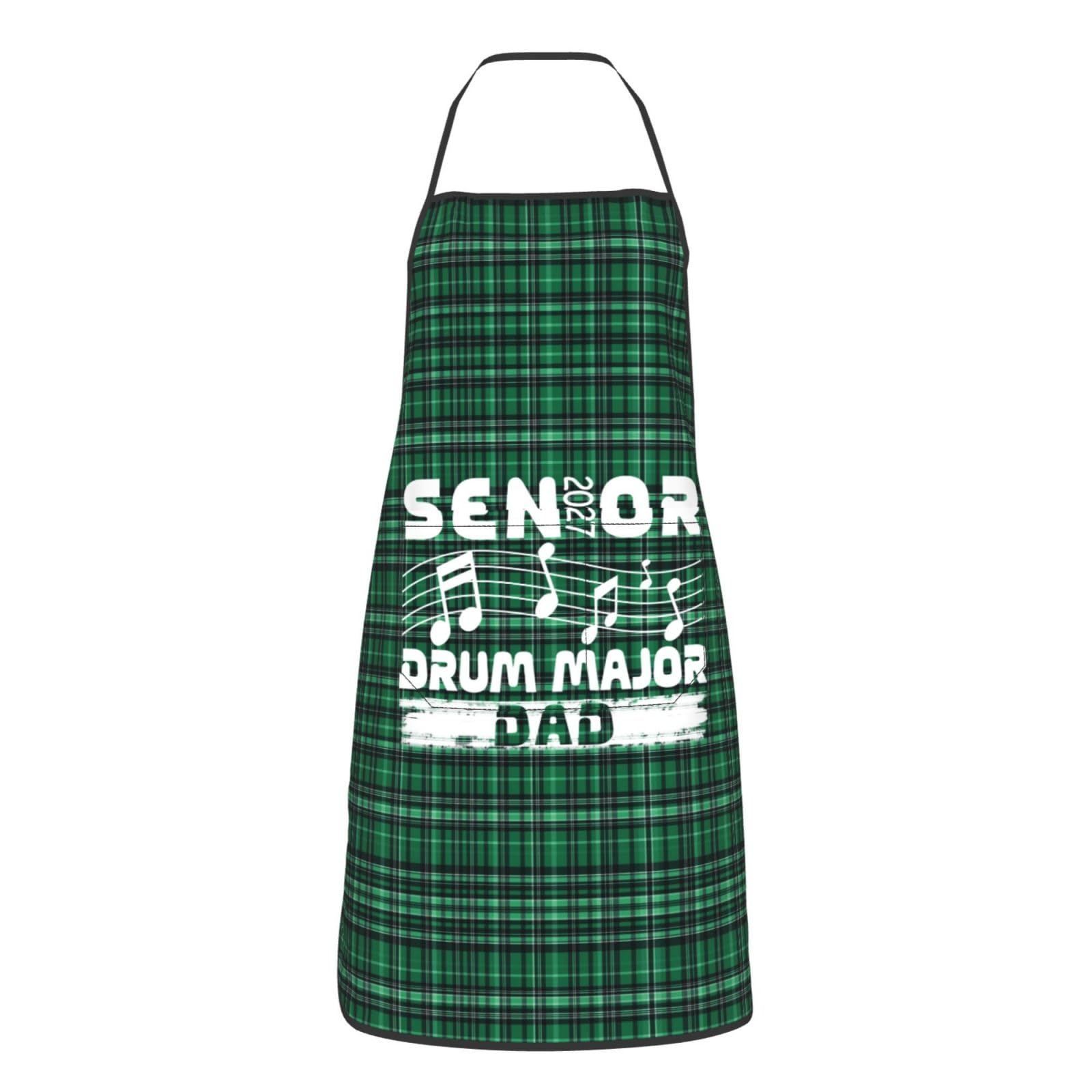 nopicsn Senior 2027 Drum Major Apron for cooking with Pockets Women Men Kitchen Chef Funny Aprons