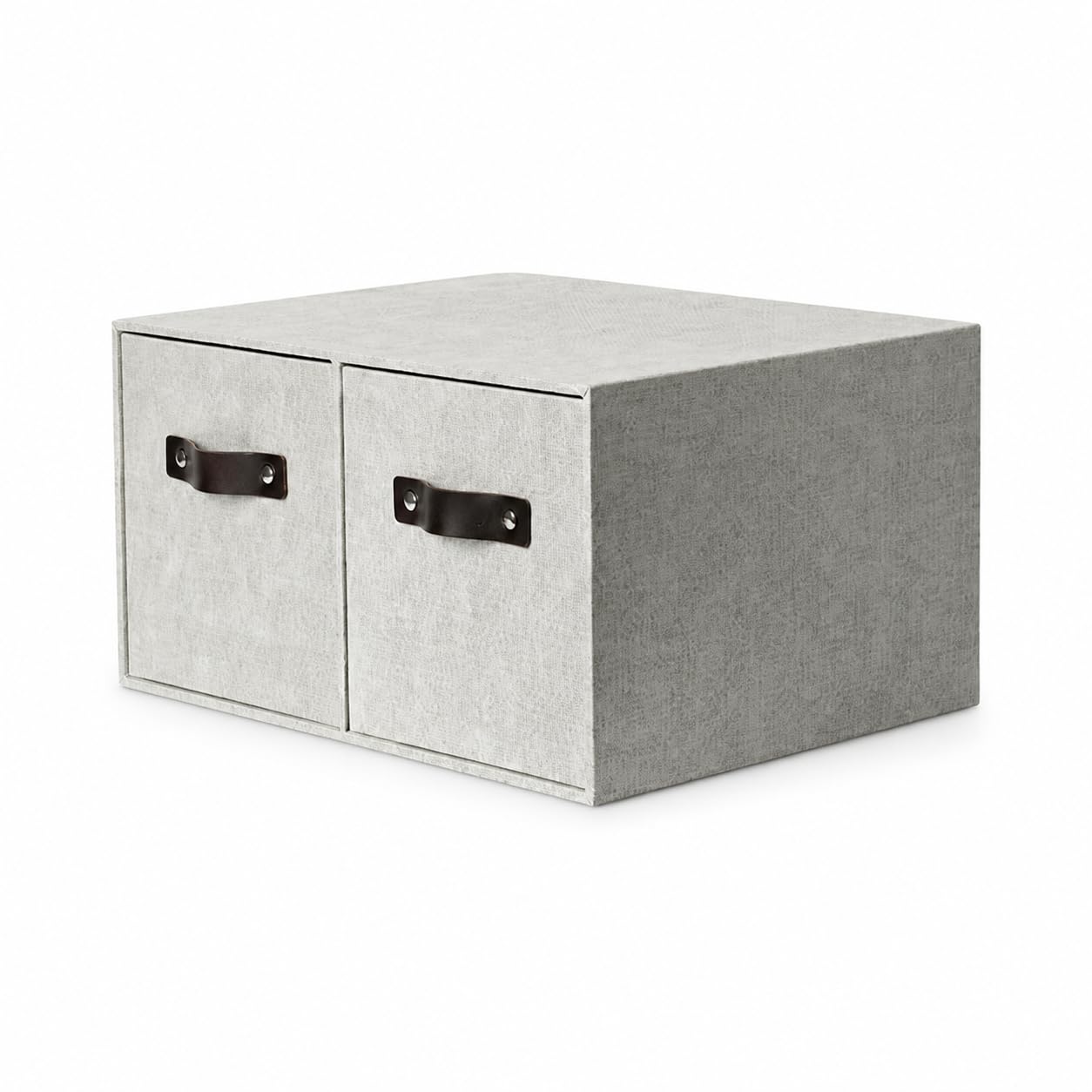 Schreibtisch-Organizer, stapelbare, 2-Fächer-Box (Hellgrau)