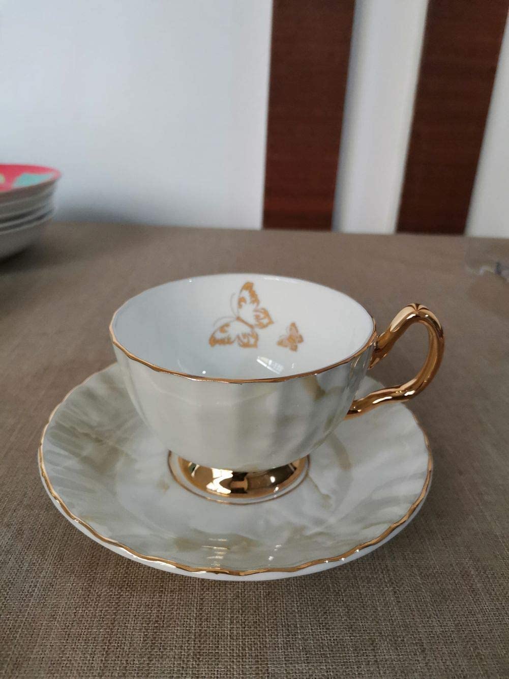 Tasses, cadeaux d'anniversaire, cadeaux de Noël, ensemble tasse à thé et soucoupe en céramique, tasse à café, ensemble tasse et soucoupe en porcelaine anglaise, tasse à café en céramique for le petit-