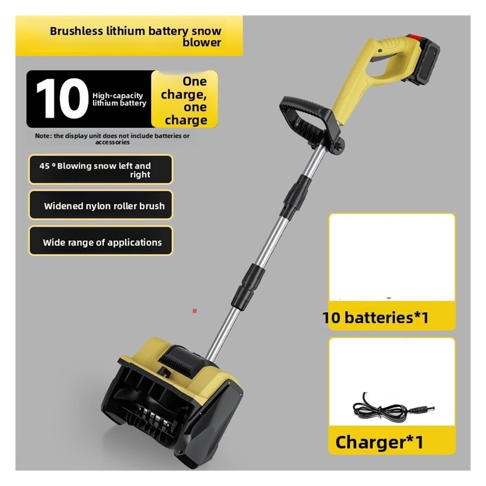 Ręczny Pług Do Śniegu Z Akumulatorem Litowym Użytku Domowego, Odśnieżający, Składany(Brushless 10 1e)