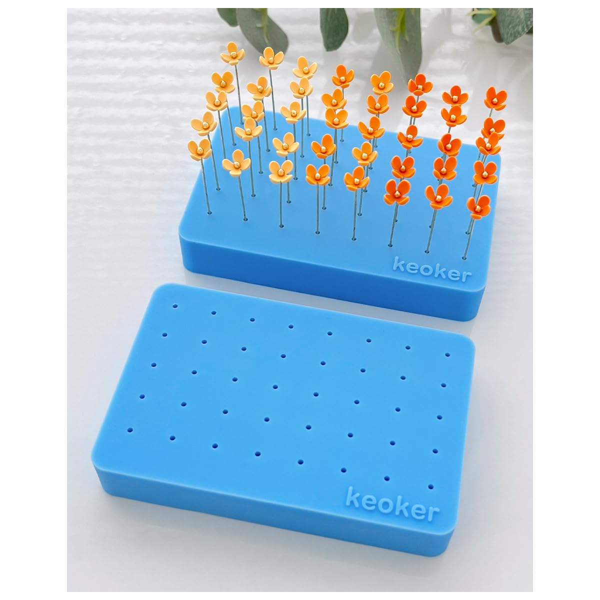 Keoker 2PCS Silicone Baking Mat for Polymer Clay, Stud Earring Application Board for Standing & Painting, Polymer Clay Tool โ image 1