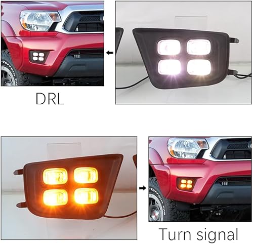 Miniatura 5 de GETITALONE Luces diurnas LED con lámparas DRL blancasseñales de giro ámbar, piezas y accesorios compatibles con Toyota Tacoma 2011 2013 2014 2015