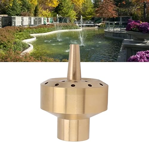 Miniatura 3 de Yctze Boquilla de fuente de agua, boquilla de fuente de latón, cabezal rociador de columna para estanque de jardín (G1 en 5.3 in)