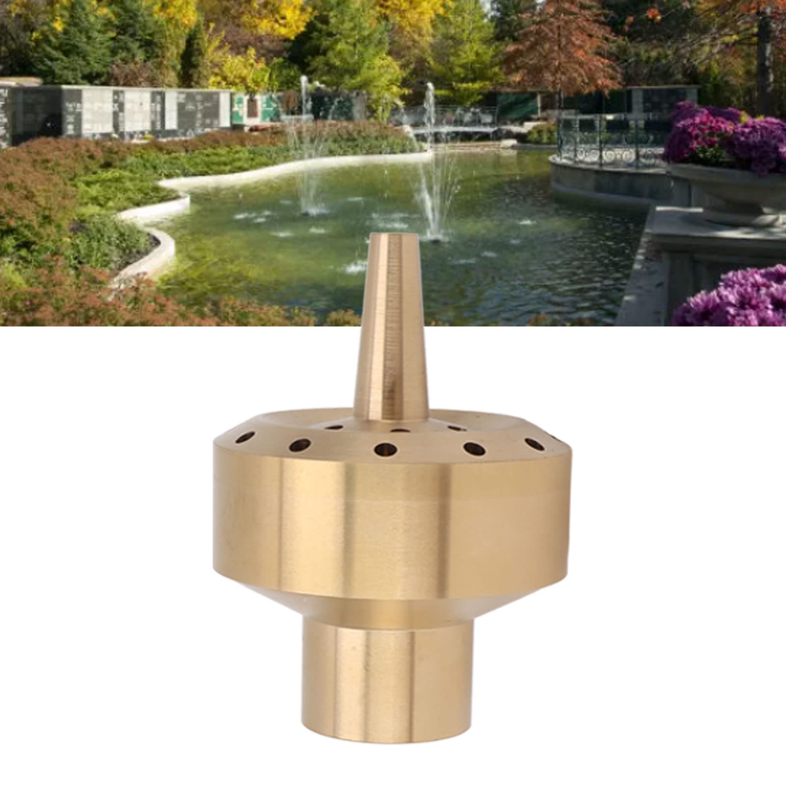 Yctze Buse de Fontaine d'eau, Tête de Pulvérisation D'arroseur de Colonne de Buse de Fontaine en Laiton pour Bassin de Jardin (G1/2 Pouces)