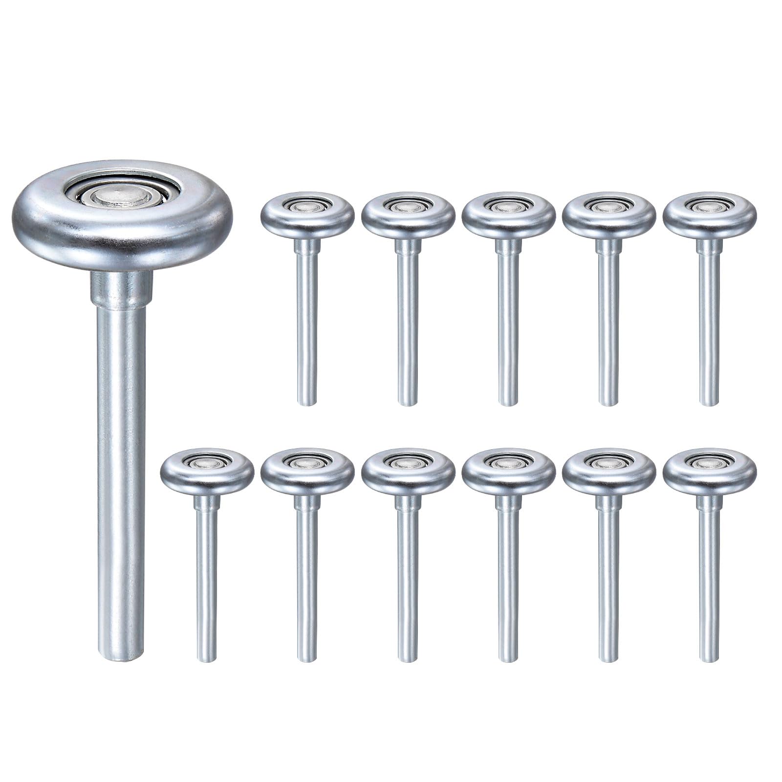 QUARKZMAN 12pz Rulli per Porte da Garage in Acciaio da 1.8" per Binario da 2", Ruote a Rulli da 3.7" con Cuscinetto di Precisione a 10 Sfere, Tonalità Argento