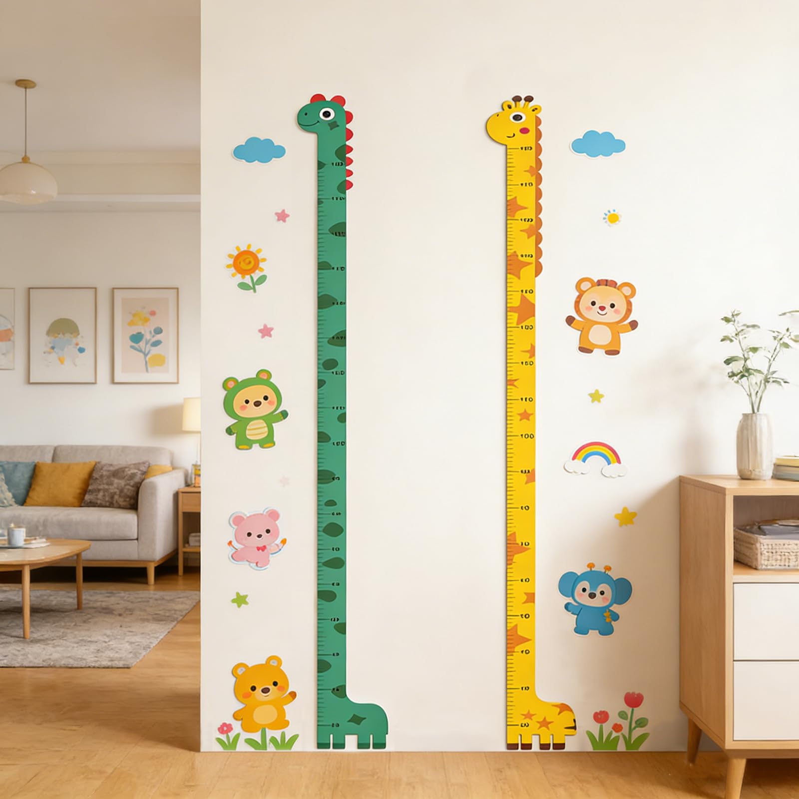 2 Piezas Medidor Altura Niños Pared,20-180 cm Pegatina de Pared para Medir Niño,Medidor de Altura Bebe Autoadhesivo,Tabla de Crecimiento Infantil para Habitaciones Infantiles,Dormitorios,Guarderías — view 2