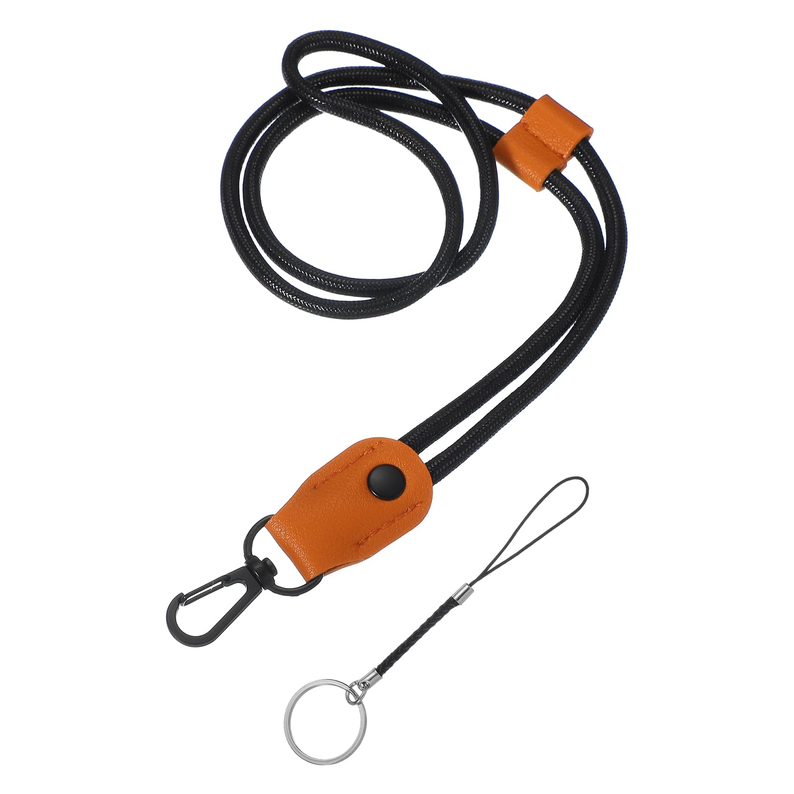 PATIKIL Leather Neck Lanyard, Lanyard with Metal Clasp Long Strap Keychain Holder for Men Women Car Keys ID Badges Card Wallet Phone Camera Home Office, Brown