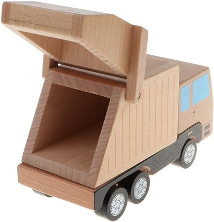 Amazon 手作りの木のおもちゃのトラックナチュラルウッドカーモデル ごみ収集車 プラモデル 通販