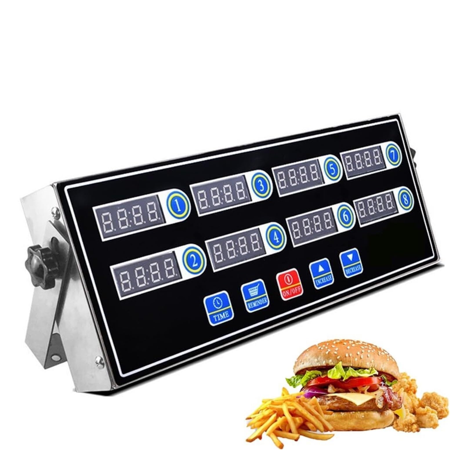 Digitaler 8-Kanal-Küchentimer, Laute Alarmerinnerung mit klarem LED-Display, verstellbare Halterung und Alarm/präzises Timing und Lautstärke, for den gewerblichen und