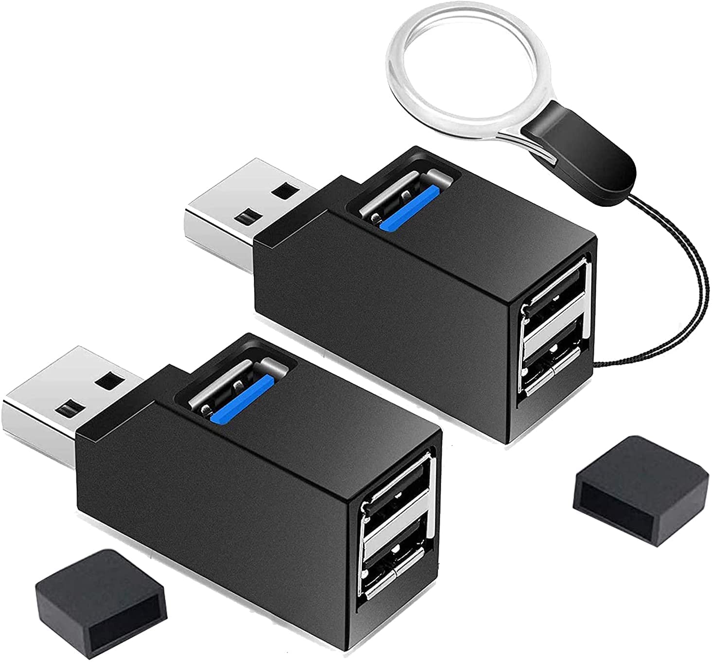 VCOM 2 Pack 3-Port USB 3.0 Hub, USB Splitter(USB3.0+USB2.0 * 2) High Speed for MacBook, Mac Pro/Mini, iMac, Surface Pro, XPS, Notebook PC, USB Flash Drives, Keyboard, Mouse and More(2PCS)