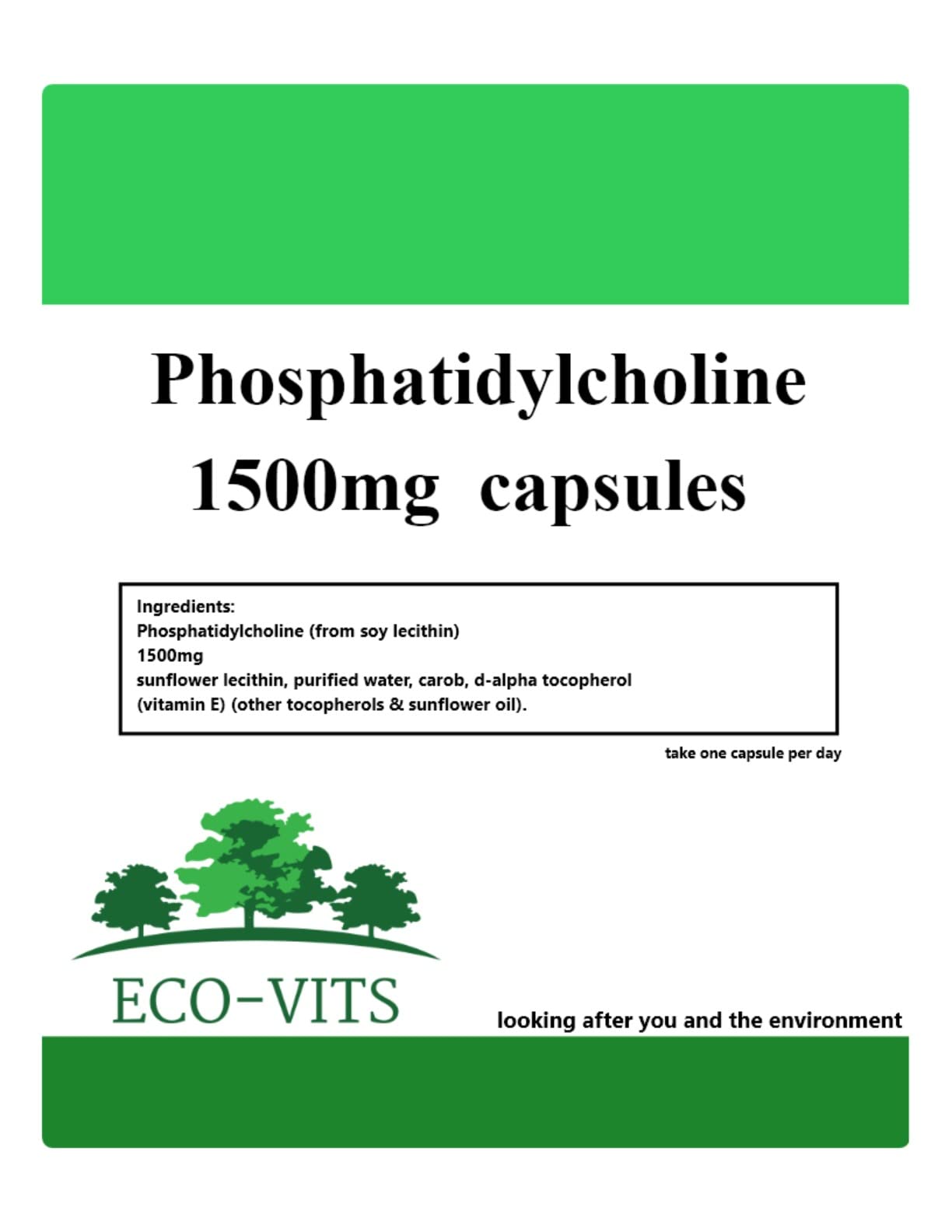 Phosphatidylcholine 1500mg (240 Capsules) Brain Function Support