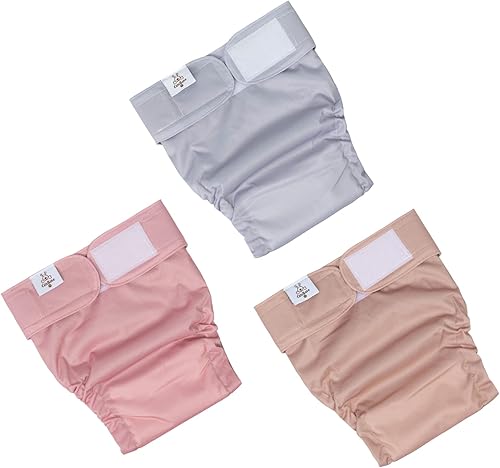 Miniatura 2 de CuteBone Pañales lavables para perros hembras, paquete de 3 pantalones de entrenamiento para cachorros para perros con cola acoplada WWD07L