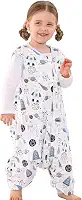 WONDAY Saco de dormir infantil com pés, sacos de dormir de 0,5 tog para caminhar com pernas 2T 3T