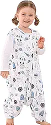 WONDAY Saco de dormir infantil com pés, sacos de dormir de 0,5 tog para caminhar com pernas 2T 3T