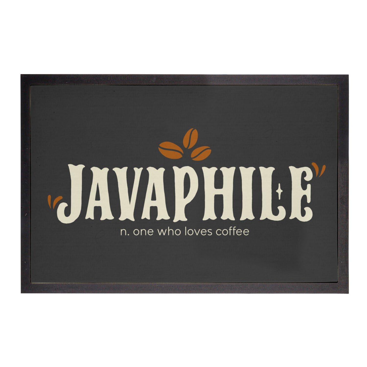 Paillasson Noir Javaphile stoppe la saleté entrée tapis café 60x40cm
