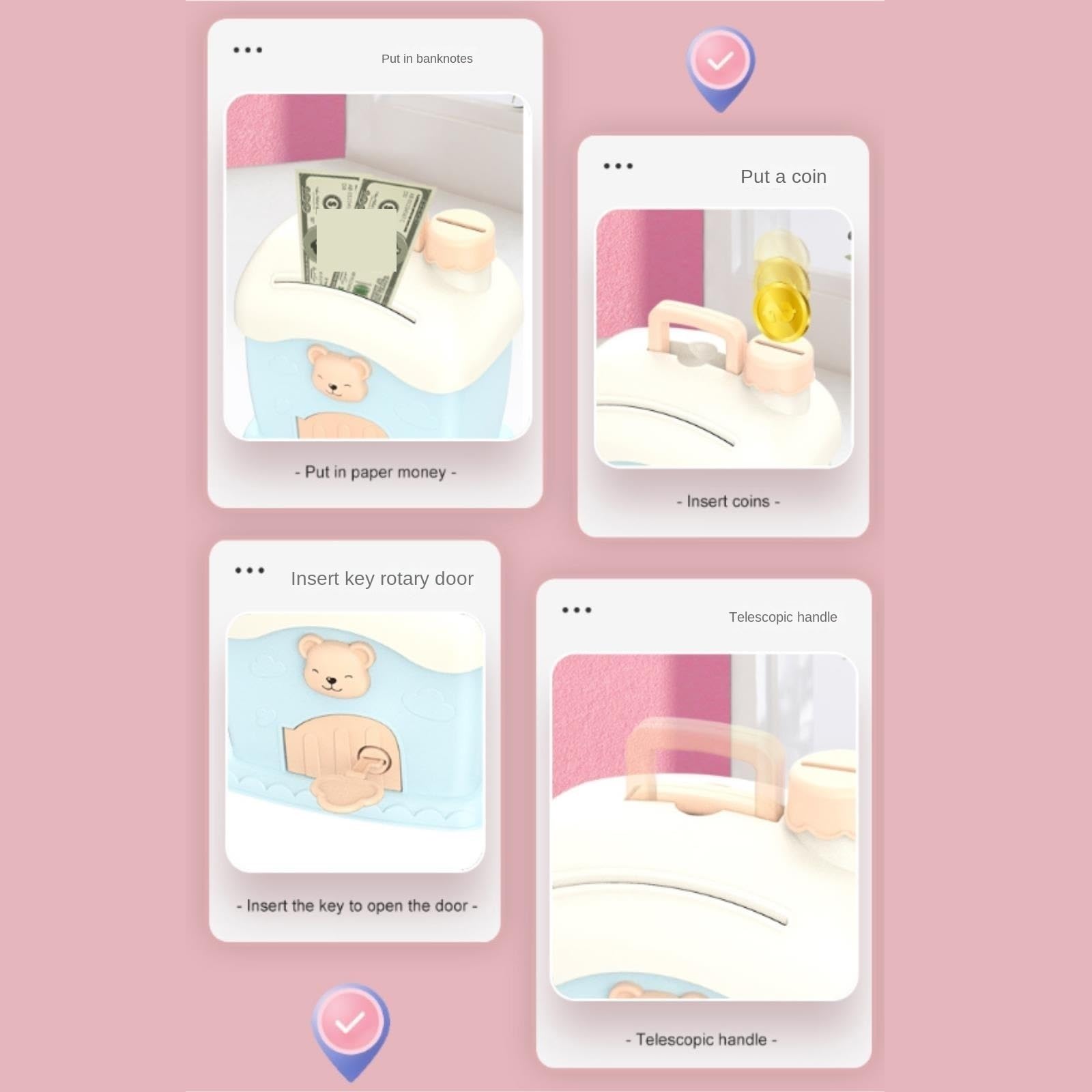 Multifunzionale Salvadanaio Creative House Con Funzione Di Deposito E Prelievo Monete Complemento d'arredo