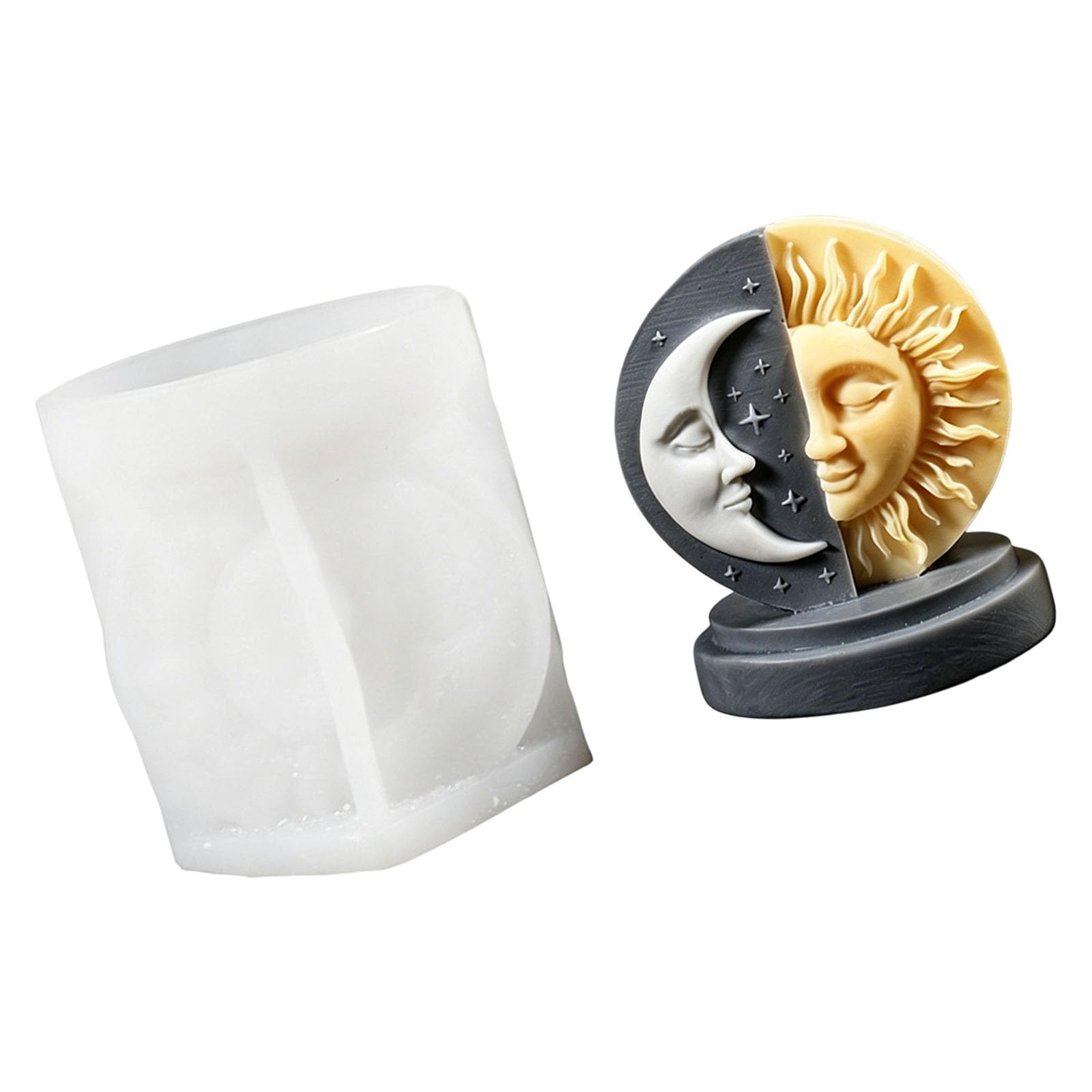 Zxfdsfdbnm 3D Sun Face Silicone Mold for Soap Chocolate Craft Gypsum Sculpture Decoration Resin Casting Selene Face Cast
