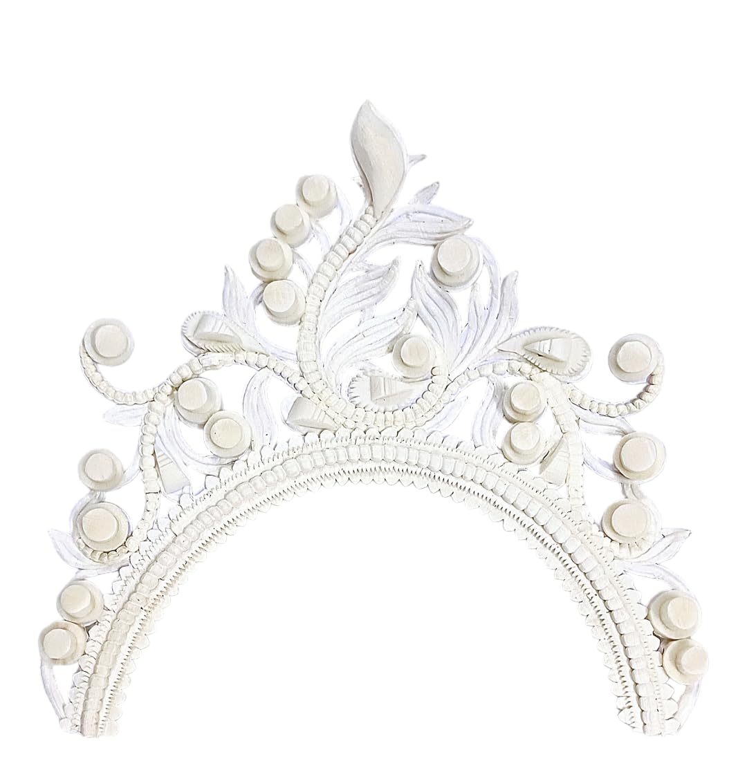 BengCraft Women Bengali Style Bridal Crown, Biyer Mukut, White Shola Hair Accessories for Marriage and Weddings, White Trendy Design (B0C5MYVD8R) Amazon Price History, Amazon Price Tracker