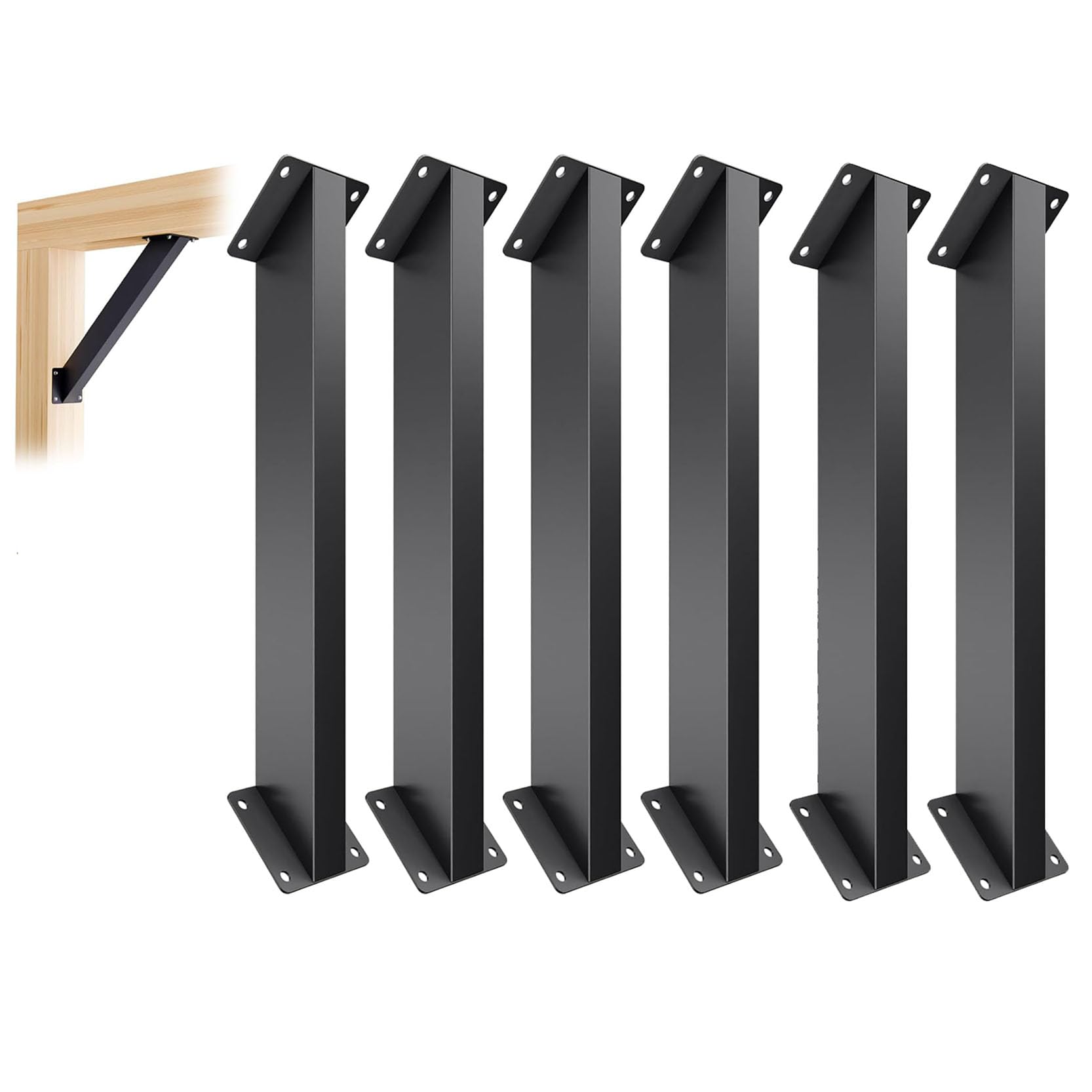 Kit de soporte angular de acero resistente, 6 conectores de esquina para estructuras de madera, ideal para pérgolas, cenadores, casas de árboles, patios y cubiertas