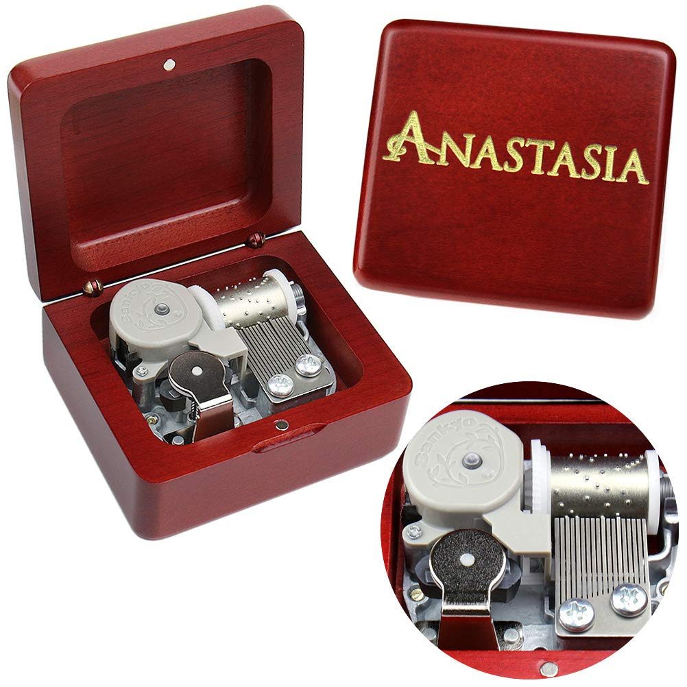 Sinzyo Anastasia-Once upon a december Music Box Vintage Musical Boxs Gift For Birthday Valentine's Day Christmas Day(Wine Red Box)