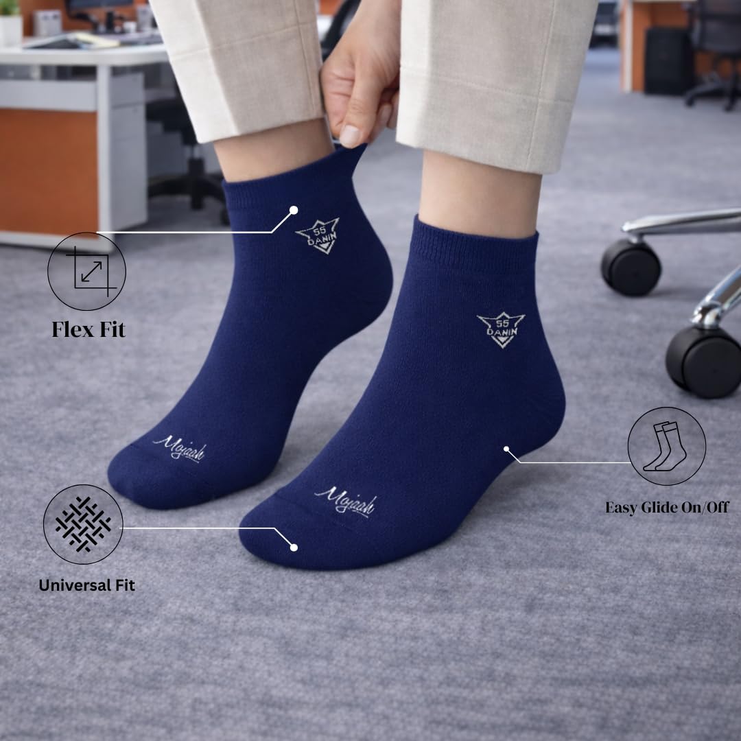 Mojaah Essentials Unisex Fine Cotton Casual Ankle Socks (Pack of 10, Multicolor) | Sweat Absorbent, Moisture Wicking, Ultra Soft, Breathable & Stretchable | Socks for Men & Women, Daily & Casual Wear 1