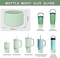 Vista 26 de WUQID Heart Shaped Texture Silicone Boot Compatible with Stanle Quencher H2.0 IceFlow Flip 20oz 30oz 40oz,Hydroo Flask 12-24oz