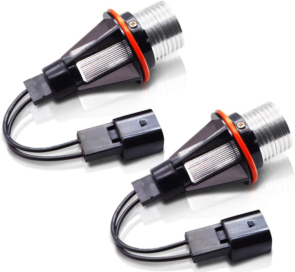 10W LED Angel Eyes No Error CanBus Headlight Halo Ring Marker Bulbs 420LM 6000K White for E39 E87 E60 E61 E63 E64 E65 E66 E83 E53 1/5/6/7 Series X3 X5, 2 Pieces