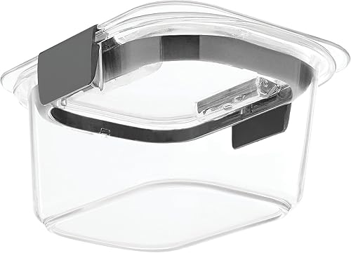 Miniatura 3 de Contenedor de almacenamiento de alimentos Rubbermaid Brilliance, plástico sin BPA, Mini, 0,5 tazas, 4 unidades, transparente, Transparente