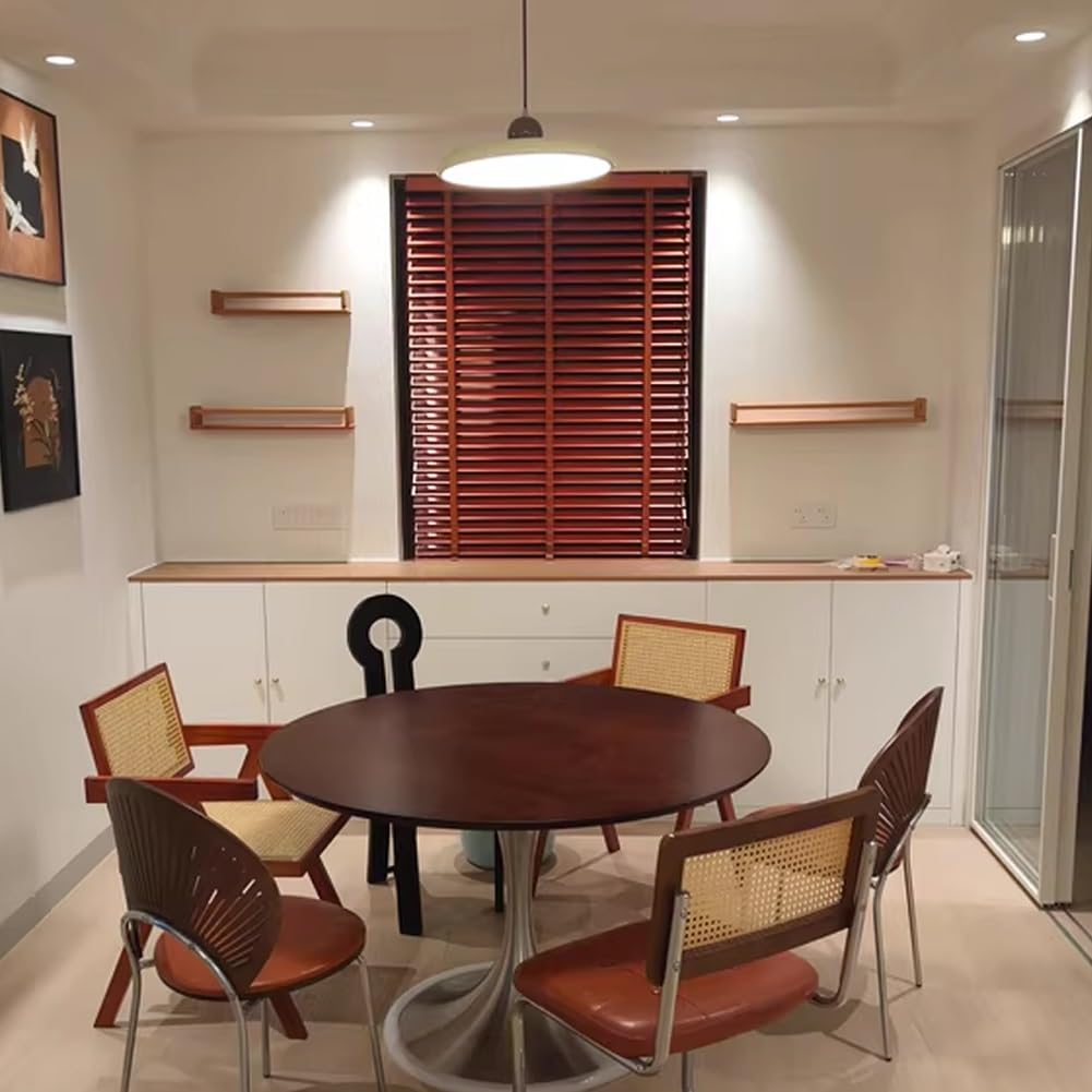 Horizontal Blinds for Windows 2 Inch Slats Privacy Blinds Solid Wood Blinds Blackout Blinds Roller Blinds(Burgundy)