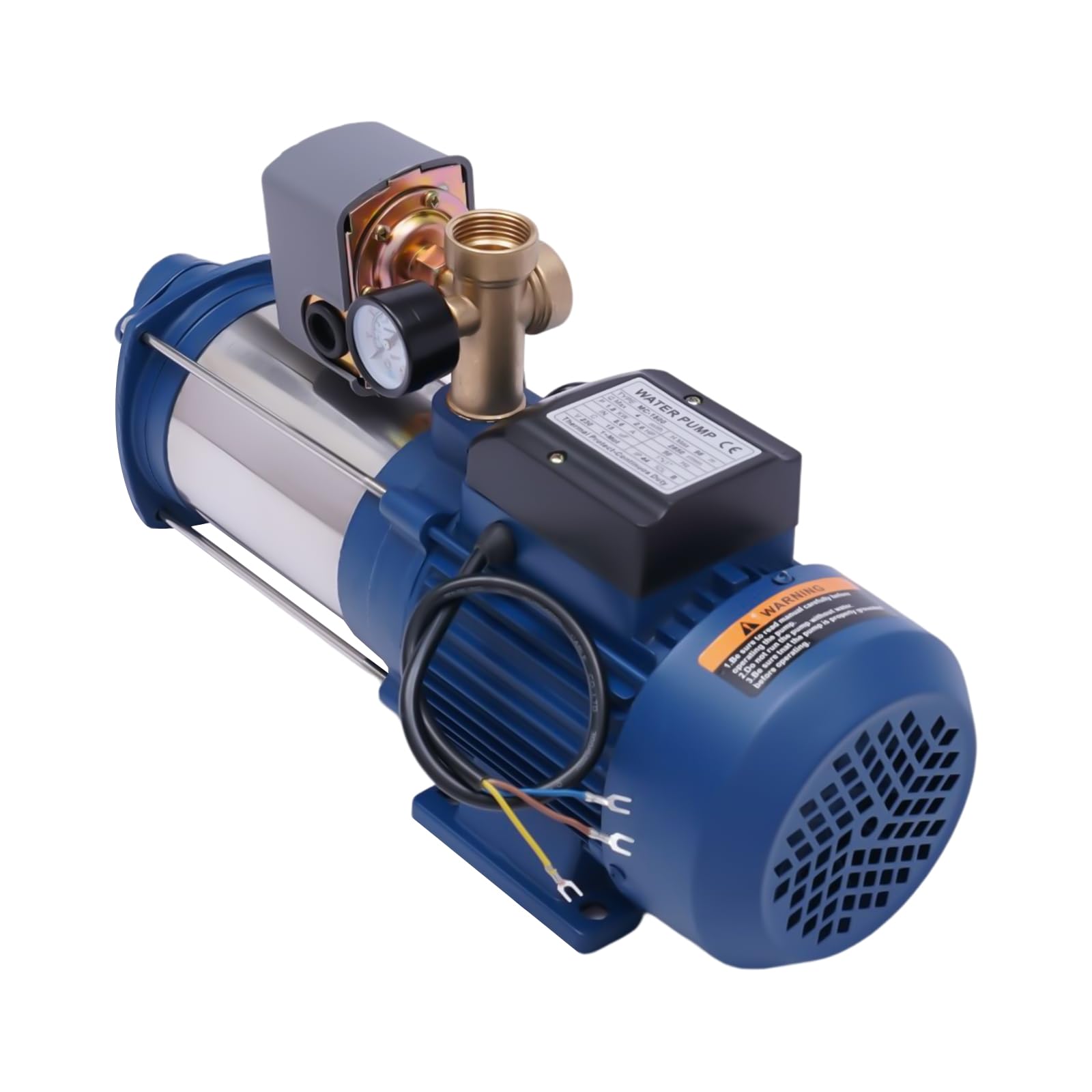 Pompe centrifuge 1800 W, pompe de jardin 90 m hauteur de refoulement maximale, pompe centrifuge, pompe à eau 220 V 4000 l/h, pompe à jet pour les jardins, hôtels, usines, mines