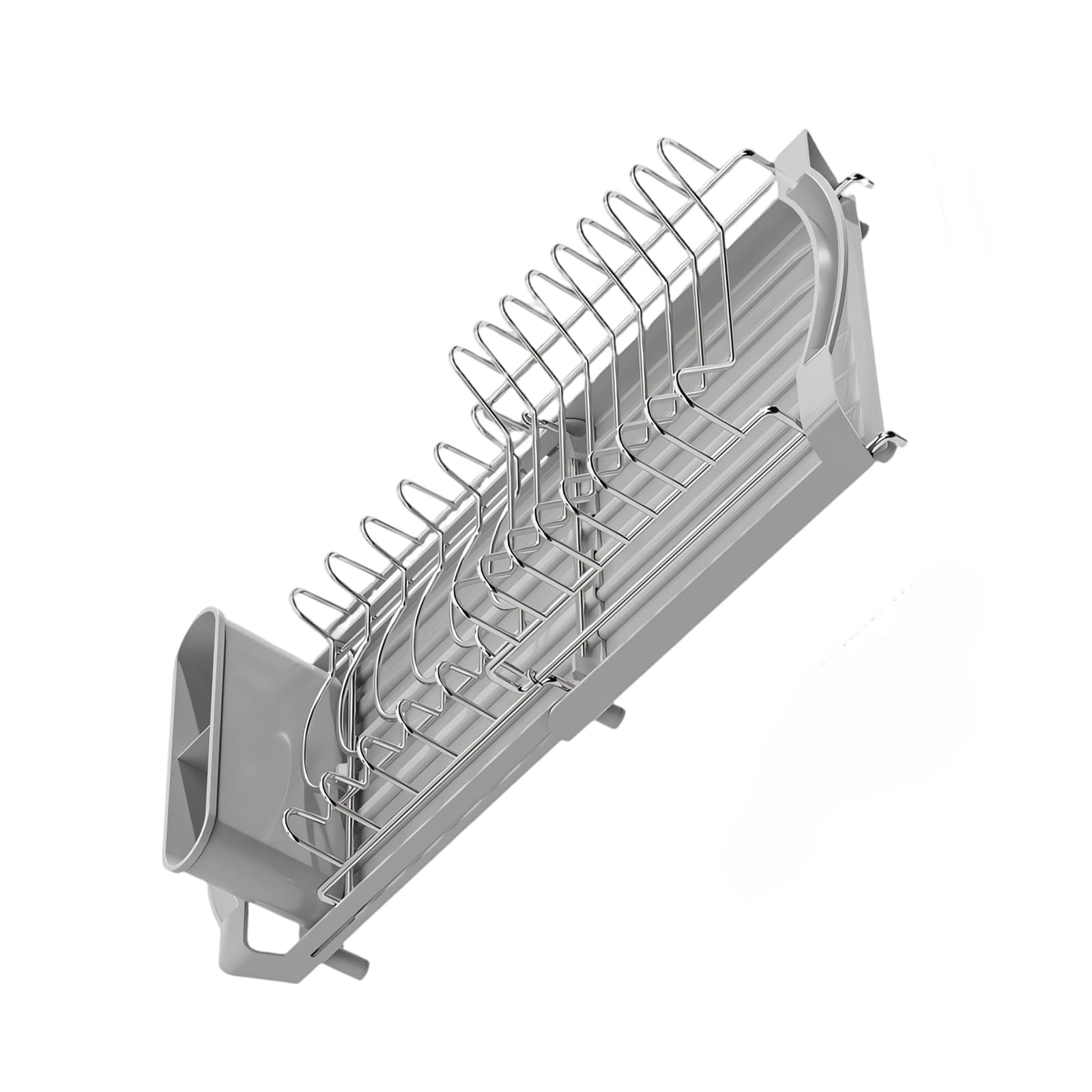 Msioytog Expandable 2 Section Drainer Featuring Detachable Utensil Holder for Compact Kitchen Countertop Space Efficient Design Kitchen Countertop Drying Rack