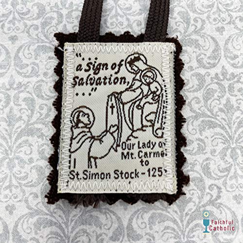 Brown Scapular Mt. Carmel 100% Wool Made in USA Handmade Quality (Single)4