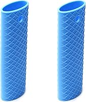 Vista 13 de MroMax Soporte de silicona con asa caliente de 6.1 pulgadas, agarradera antideslizante resistente al calor, para ollas de hierro fundido, woks, Negro