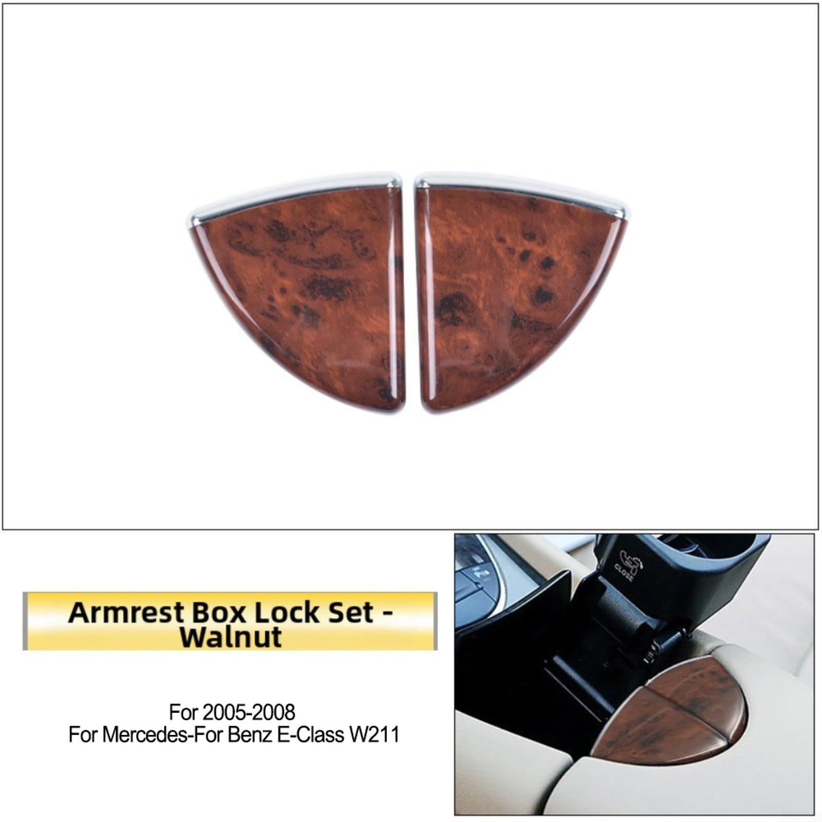 Tapa de la consola del coche Cubierta de bloqueo del reposabrazos para Mercedes Clase E W211 2005-2008, pieza de repuesto del pestillo de la consola central 2116804284 Material ABS Fácil de