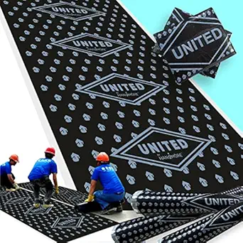 HANgMORE | UNITED [ 3 Meter Length ] Black Tar Felt Sheet For Roofs Waterproofing Sealing Tar Sheet Waterproofing Membrane (Black - 1mm Thickness | Length 3 Meter x Width 3 ft)