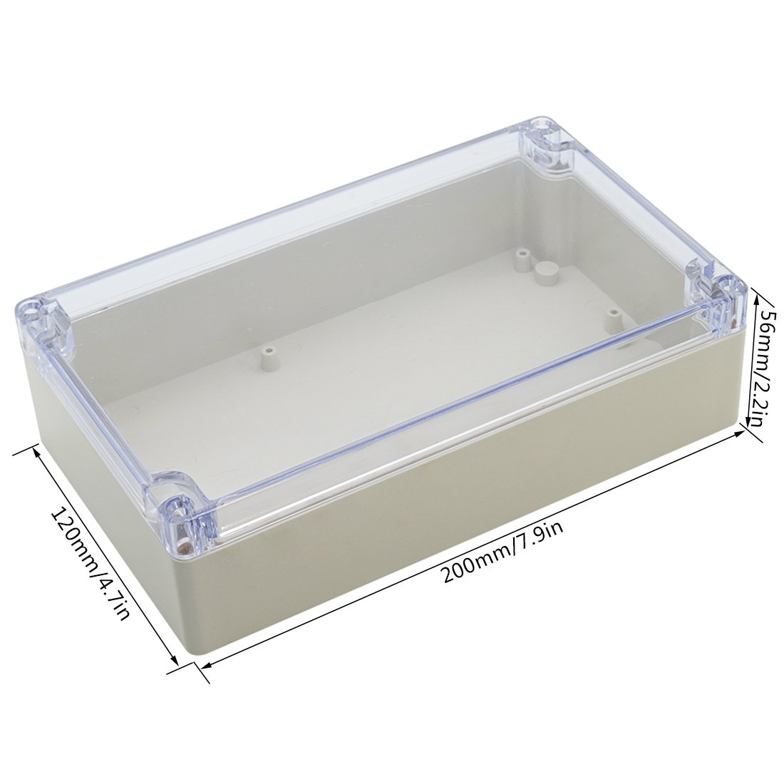 LeMotech ABS Plastic Junction Box Dustproof Waterproof IP65 Electrical Enclosure Box Universal Project Enclosure Grey with PC Transparent Clear Cover 8 x 4.7 x 2.2 inch?200 x120 x56 mm?