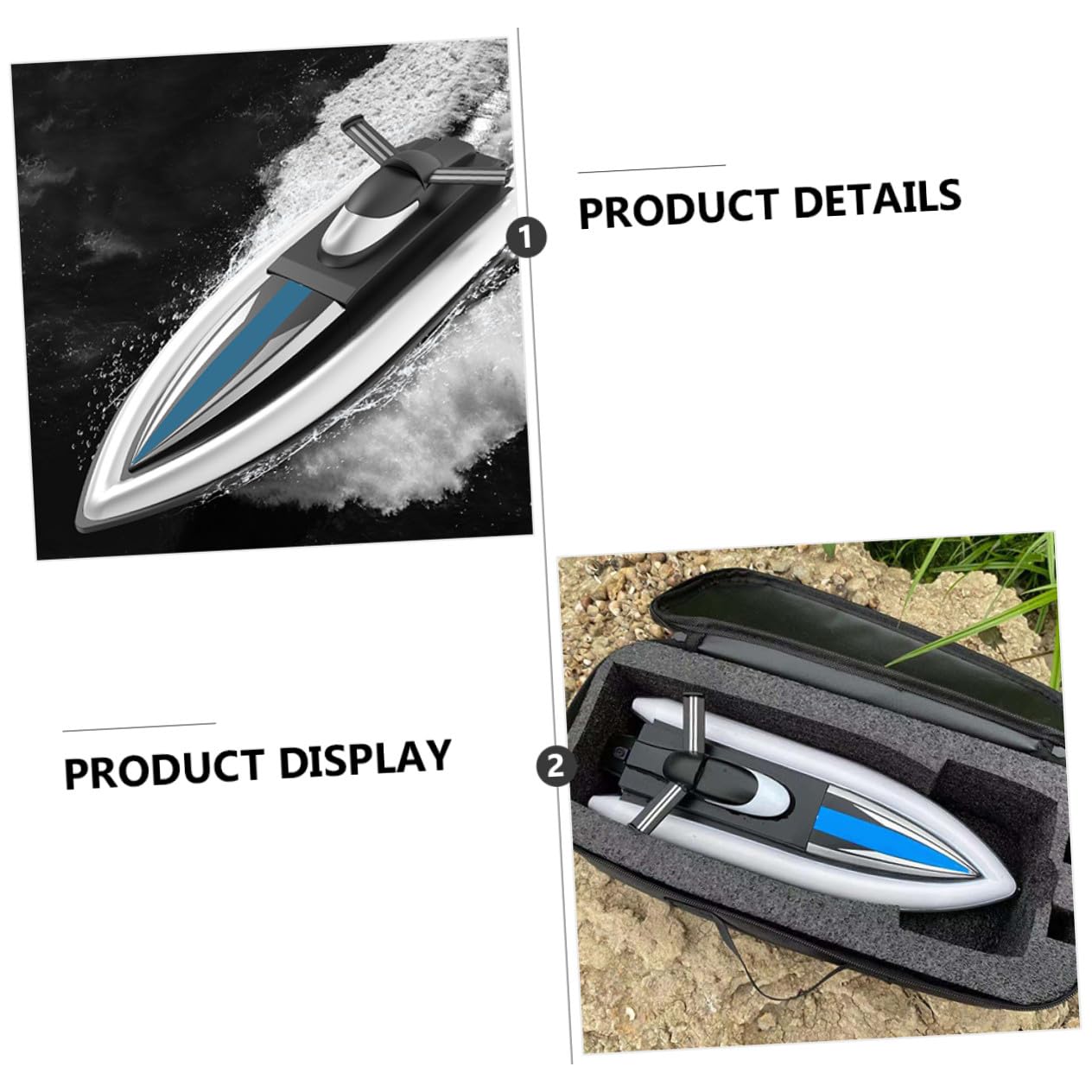 Sosoport Nave Giocattolo Galleggiante Telecomandata Elettrica Doppia Propulsione, lungo Autonomia 1200 Mah, per Piscina e Lago, Materiale Plastica e Acciaio Inox