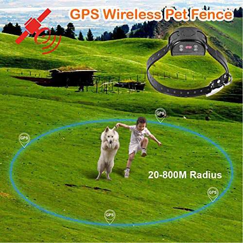 Xfox Wireless Dog Fence Electric Pet Fence With Gps Harmless Containment System With Waterproof Collar Invisible Adjustable 800 Meters Range Rechargeable Pet Boundary Container For Outdoor #TOP1