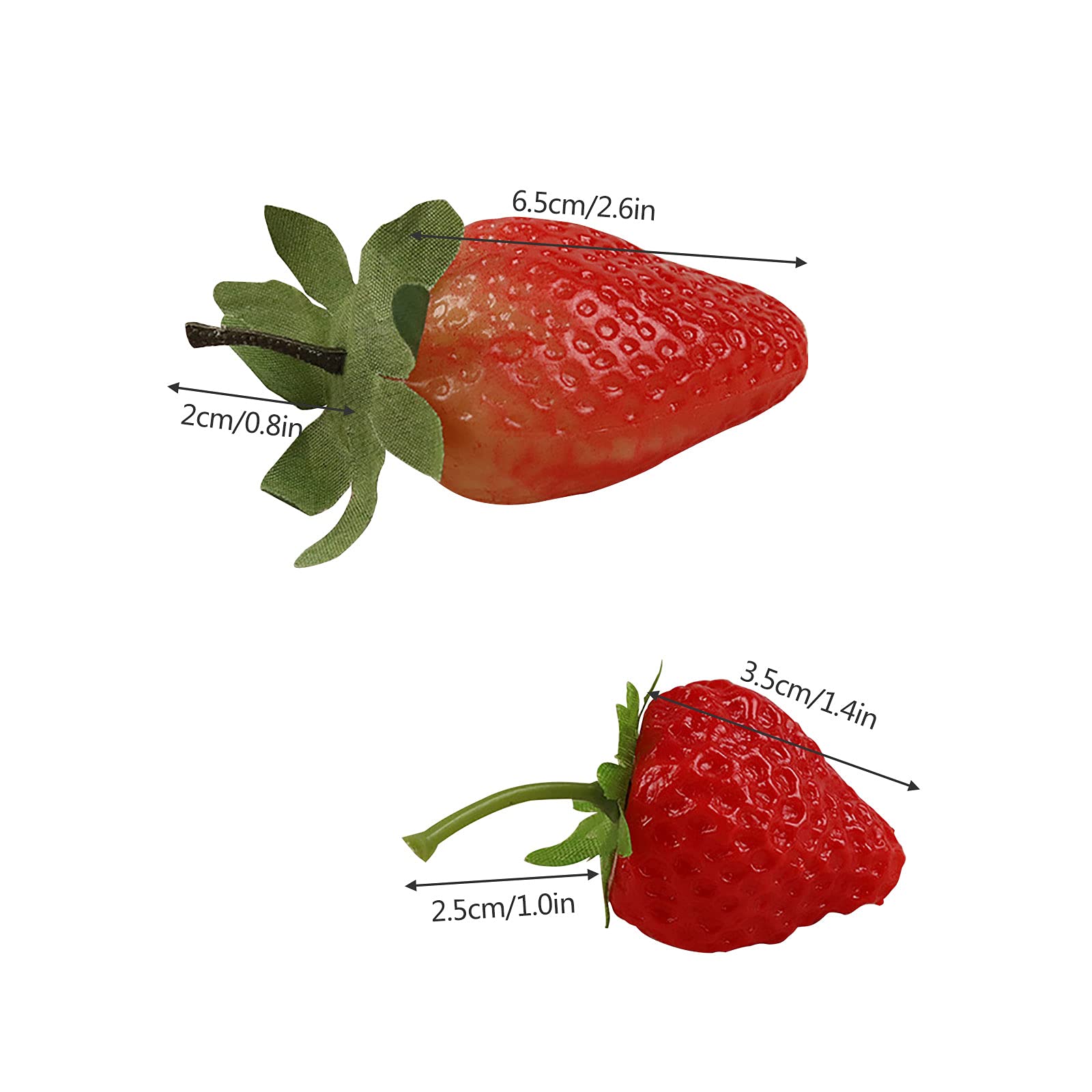 Molyorch 40 Pezzi Artificiali di Fragole Rosse Frutti, Plastica Fragola Finta Frutta, Realistico Red Fragole, per Oggetti di Scena per La Decorazione di Feste a Casa