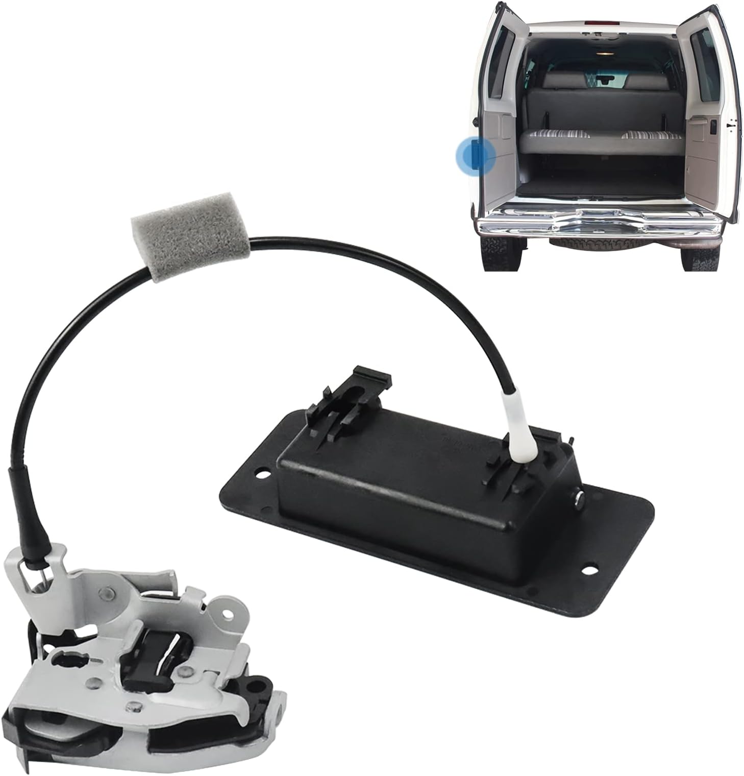 MOTORSTAR Rear Door Latch with Handle - Left Driver Side 6C2Z-15431A03-AA for Ford E150 E250 E350 E450, Back Cargo Door Latch Kit Assembly Replaces# 8C2Z-15431A03-A,4C2Z15431A03AB