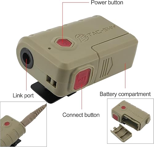 Miniatura 6 de Línea de extensión de auriculares tácticos U174 enchufe PTT con Bluetooth, compatible con teléfono móvil, para auriculares COMTAC, AMP, Sordin, etc.